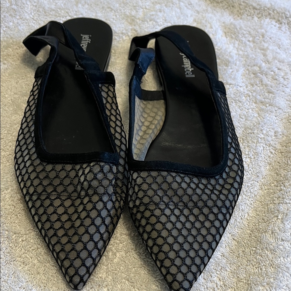 Jeffrey Campbell Black Mesh Flats